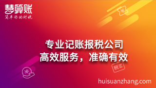 專業(yè)記賬報(bào)稅公司：高效服務(wù)，準(zhǔn)確有效